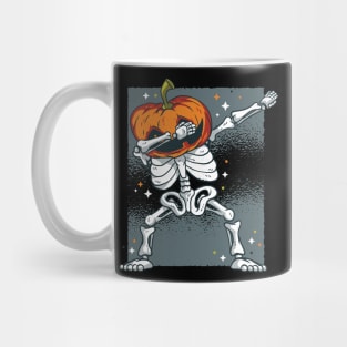 Skeleton with pumpkin head makes the DAB Mug